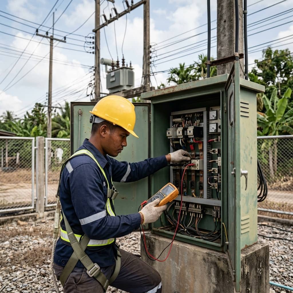 ภาพจำลองตัวอย่างเพื่อประกอบการอธิบาย: การเปลี่ยนตู้ Ring Main Unit (RMU) เป็นระบบอัตโนมัติสำหรับการไฟฟ้านครหลวง/ภูมิภาค