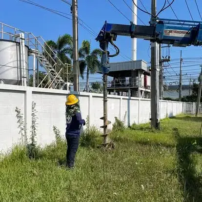 งานปักเสาติดตั้ง CT PT โครงการระบบ Solar นิคมโรจนะ — ภาพหน้างาน 4