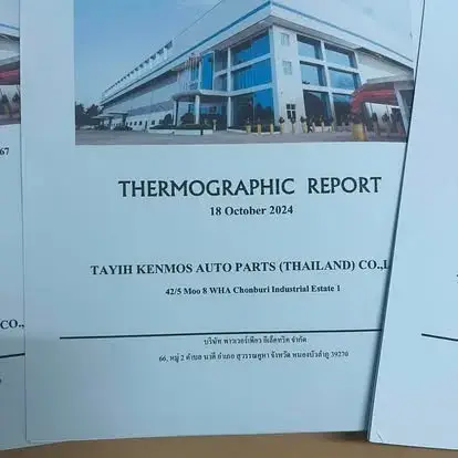 งานตรวจสอบระบบไฟฟ้าพร้อมเซ็นรับรองความปลอดภัย TAYIH KENMOS AUTO PARTS (THAILAND) CO.,LTD. — ภาพหน้างาน 2