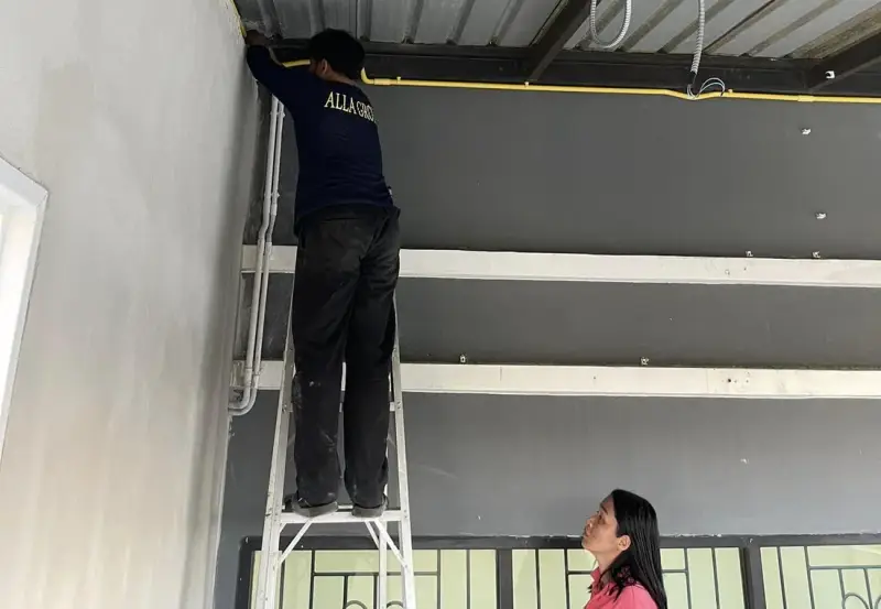 ติดตั้งระบบ CCTV และระบบไฟฟ้าภายใน Home Office — ภาพหน้างาน 6