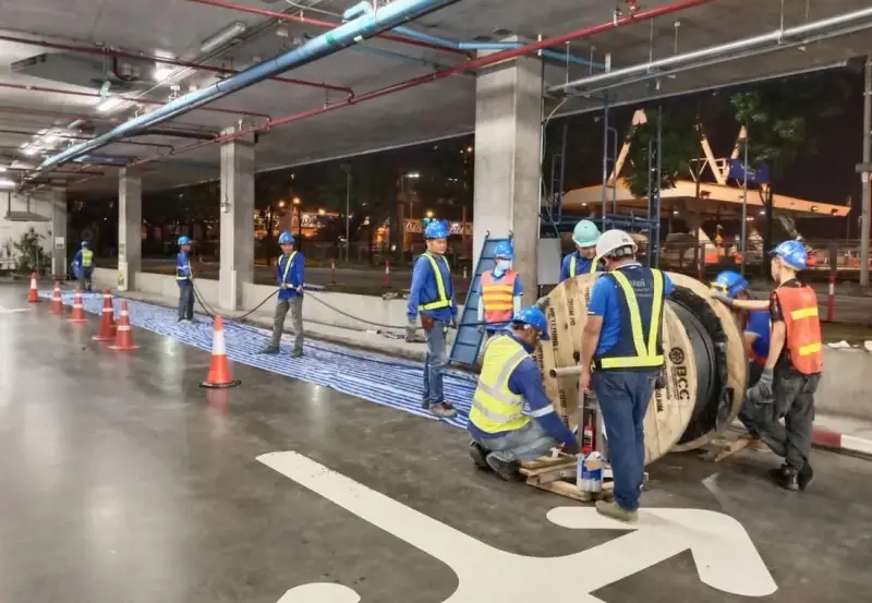 เดินระบบไฟฟ้าแรงสูง แรงต่ำ และติดตั้งระบบชาร์จรถยนต์ไฟฟ้า EV Charger — ภาพหน้างาน 2