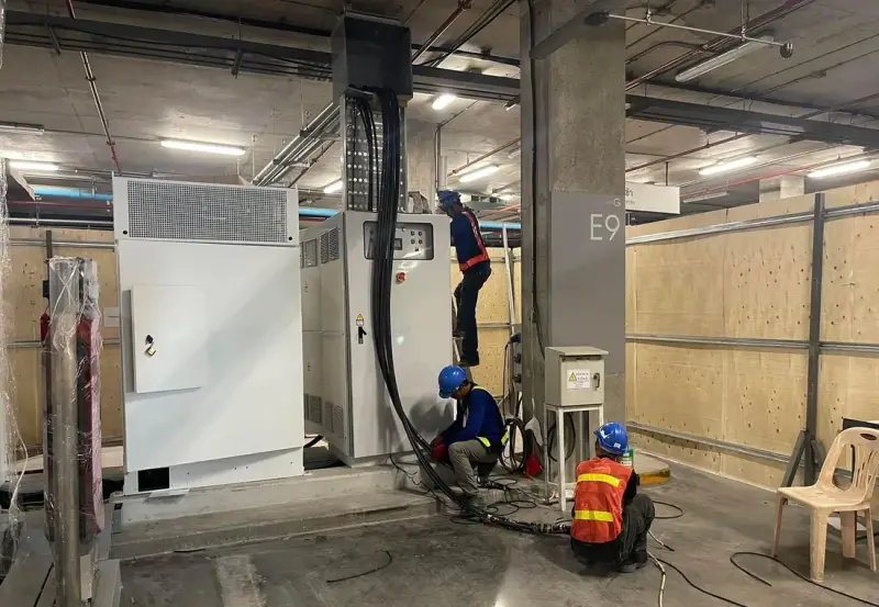 เดินระบบไฟฟ้าแรงสูง แรงต่ำ และติดตั้งระบบชาร์จรถยนต์ไฟฟ้า EV Charger — ภาพหน้างาน 5